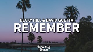 Becky Hill amp David Guetta  Remember Lyrics [upl. by Schwitzer]