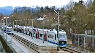 Bahnhof Miesbach in Oberbayern mit Zugverkehr von quotobenquot gefilmt [upl. by Lanna968]