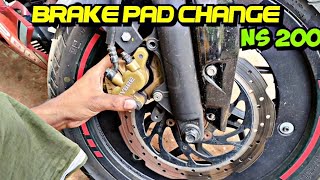 Brake Pad Change  NS 200  Bajaj  Worn Brake Pad [upl. by Nnairek]