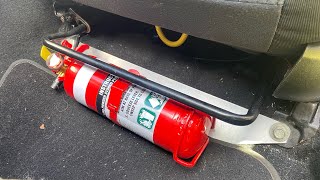 Subaru Impreza RS khanacross build  part 5  installing a fire extinguisher [upl. by Kensell]