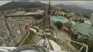 Fujiyama Roller Coaster POV Front Seat amp Back Seat FujiQ Highland Japan フジヤマ [upl. by Maidie]