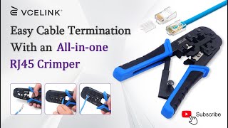 Easy Cable Termination With an Allinone RJ45 Crimper  VCELINK [upl. by Leimaj]