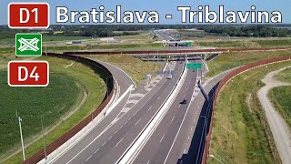 Rozšírenie diaľnice D1 Bratislava  Triblavina a dostavba križovatky D1xD4 júl 2023 [upl. by Akeber721]