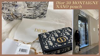 ✨디올 Dior 30 MONTAIGNE NANO Pouch 100만 원대 20대 명품 미니백 추천🎀 디올 30 몽테뉴 나노 파우치 언박싱 [upl. by Nytsuj]