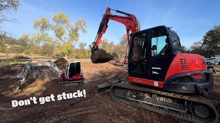 Digging a Pond in 2 days Engcon tilt rotator [upl. by Brunell]