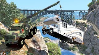 Heavy Wrecker Lifting RV up Mountain in GTA 5 RP [upl. by Hayotal]