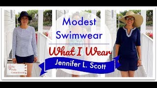 Modest Swimwear What I Wear  Jennifer L Scott [upl. by Drofla729]