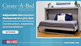 CreateABed® Adjustable Horizontal Murphy Bed Construction Assembly amp Installation Video [upl. by Ttirb255]