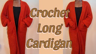 Beginnerfriendly crochetoversized cardigan tutorial \one row repeatwith pockets sevenmade [upl. by Latin]