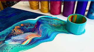 Explore OCEAN Hues With Me💙These Colors Make Me Happy Beautiful Ocean Memories  Acrylic Fluid Art [upl. by Oinotnaesoj]