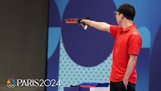 Xie Yus DREAM Olympic debut gives China gold in mens 10m air pistol  Paris Olympics  NBC Sports [upl. by Yttap]