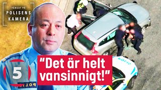 Polisen slänger ut spikmatta för att stoppa galen biljakt  Fångat på polisens kamera  Kanal 5 [upl. by Ecenahs]