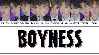 PRODUCE X 101  BOYNESS Easy Lyrics  Indo Sub by GOMAWO [upl. by Ellehsram]