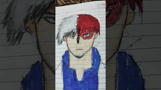 Drawing todoroki with brush pen fyp fypシ゚viral trend art anime todoroki shorts shortvideo [upl. by Telfore503]