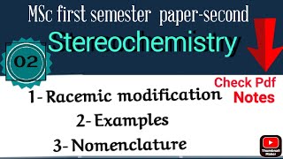 Racemic modification •Stereochemistry MSc1Sem •  Example  Nomenclature  Complete paper notes [upl. by Edie]