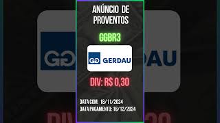 Anúncio de Proventos  GGBR3  GERDAU [upl. by Brig]