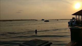 Floating cottage sunset view time lapse Poovar Island [upl. by Attenwahs130]