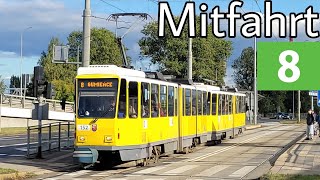 Tramwaje w Szczecinie  Mitfahrt  Tatra KT4DtM  Linie 8  Gumieńce  Turkusowa [upl. by Berner]