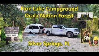 Fore Lake Campground Ocala National Forest Silver Springs FL  Solo Female Camping Little Guy Max [upl. by Halullat77]