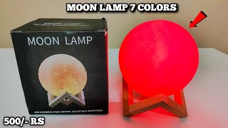 3D Moon Lamp 7 Colors With Touch Sensor Unboxing amp Review  Chatpat Gadgets Tv [upl. by Afatsuom90]