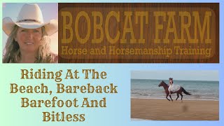 Riding At The Beach Bareback Barefoot And Bitless [upl. by Nhepets]