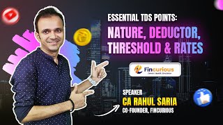 Essential TDS Points Nature Deductor Threshold amp Rates Hindi amp English [upl. by Lubet]