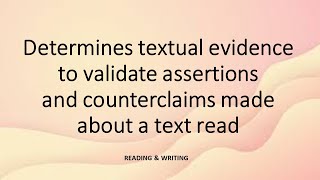 Determines textual evidence to validate assertions [upl. by Everson833]