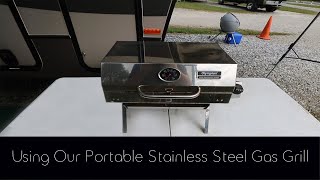 Using Our Portable Stainless Steel Gas Grill [upl. by Myra342]