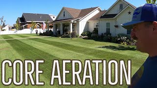 HOW TO AERATE THE LAWN GOLF COURSE LAWN [upl. by Camey607]