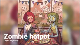 Zombie hotpot  procreate drawing Time lapse video [upl. by Allisurd]