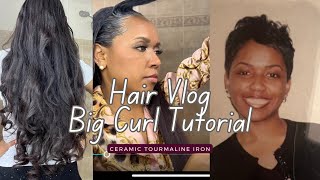 Hot curling my natural hair• Tubi Talk • Sleek Natural w minimal products•Straight 3C hair care• [upl. by Kerby]