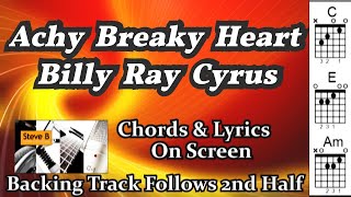 ❤️ Achy Breaky Heart  Billy Ray Cyrus  Cover  Free Backing Track  Guitar  Chords  Lyrics [upl. by Idac]