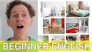 Rooms of House in English  Beginner English Lesson [upl. by Lisab]