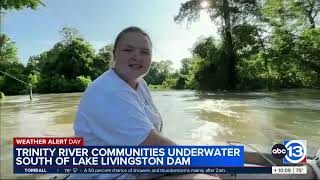 Cedar Valley community under water after historic water release from Lake Livingston [upl. by Lebatsirc]