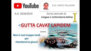 Lingua e letteratura latina I  LECTIO I  15112018 [upl. by Oiram]