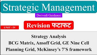 Strategy Analysis BCG Matrix Ansoff Grid GE 9 Cell McKinsey 7 S framework Strategic Management [upl. by Aicnerolf]