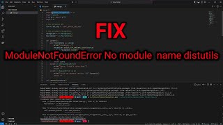 ModuleNotFoundError No module name distutils in Python [upl. by Neehahs]