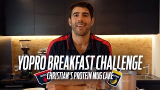 Christians Protein Mug Cake  YoPRO breakfast challenge 🥣 [upl. by Lebanna]