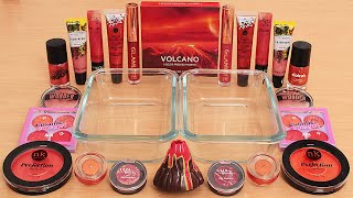 Volcano Red  Mixing Makeup Eyeshadow Into Slime ASMR [upl. by Malcah]