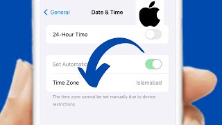 How To Remove Device Restrictions For Date and Time iOS 17  The Time Zone Cannot Be Set Manually [upl. by Moazami]