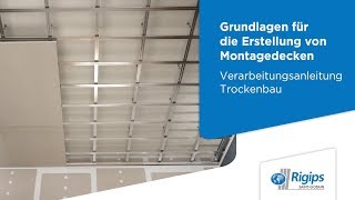 Erstellung von Montagedecken  Rigips Verarbeitungsanleitung Trockenbau [upl. by Dedie]