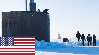 US Navy fast attack submarine surfacing the Arctic Circle [upl. by Werdnaed867]