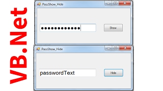 VBNet  How To Hide And Show Password In Visual BasicNet  with source code [upl. by Lac]