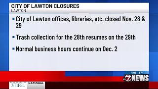 City of Lawton announces Thanksgiving closures [upl. by Doretta]