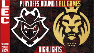 G2 vs MDK Highlights ALL GAMES  LEC Spring Playoffs 2024 Upper R1  G2 Esports vs MAD Lions KOI [upl. by Bury]