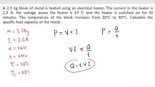 Calculate the specific Heat Capacity of the Metal [upl. by Eimoan]