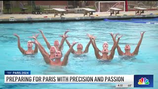 Southern California artistic swimmers train for 2024 Paris Olympics [upl. by Sidnarb900]