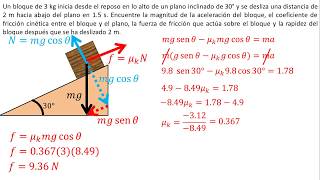 Física  Fuerza de fricción  Ejemplo 5 [upl. by Ahsii]