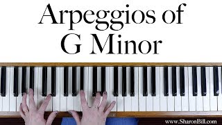 G Minor Arpeggios for Piano hands separately and hands together [upl. by Pinto]