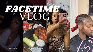 FACETIME VLOG  date night doing my hair  shopping   Trinity Simone [upl. by Nylyrehc]